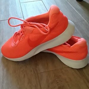 Nike Tanjun Neon Coral Athletic Shoes